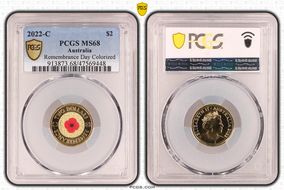2022-C $2 Remembrance Day Colorized MS68
