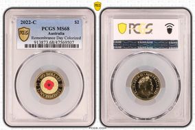 2022-C $2 Remembrance Day Colorized MS68