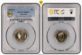 2020-C $2 75th Ann End of WWII Colorized MS67