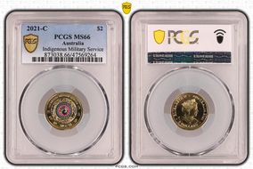 2021-C $2 Indigenous Military Service Colorized MS66