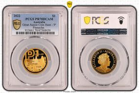 2022 $1 Great Aussie Coin Hunt - 'P' Pinnacles PR70DCAM