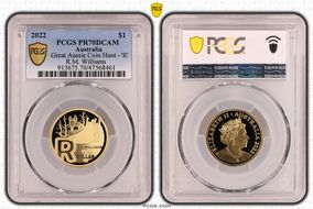 2022 $1 Great Aussie Coin Hunt - 'R' R.M. Williams PR70DCAM