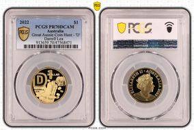 2022 $1 Great Aussie Coin Hunt - 'D' Darrell Lea PR70DCAM