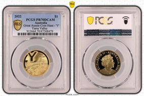 2022 $1 Great Aussie Coin Hunt - 'Y' Yarra Valley PR70DCAM
