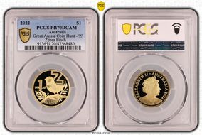 2022 $1 Great Aussie Coin Hunt - 'Z' Zebra Finch PR70DCAM