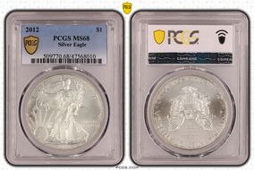 2012 $1 Silver Eagle MS68