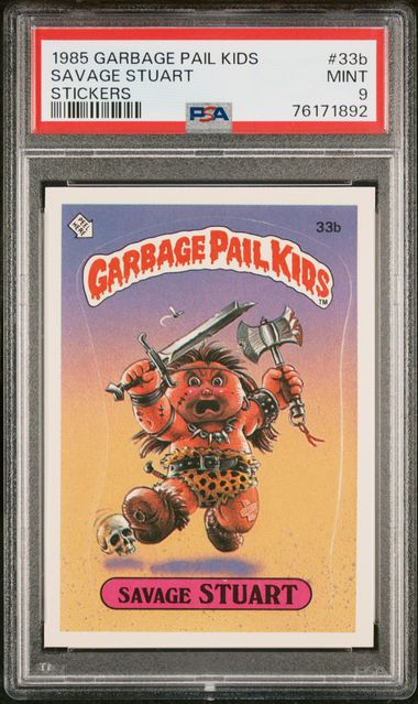 1985 Topps GARBAGE PAIL KIDS STICKERS STICKERS #33B Savage Stuart front