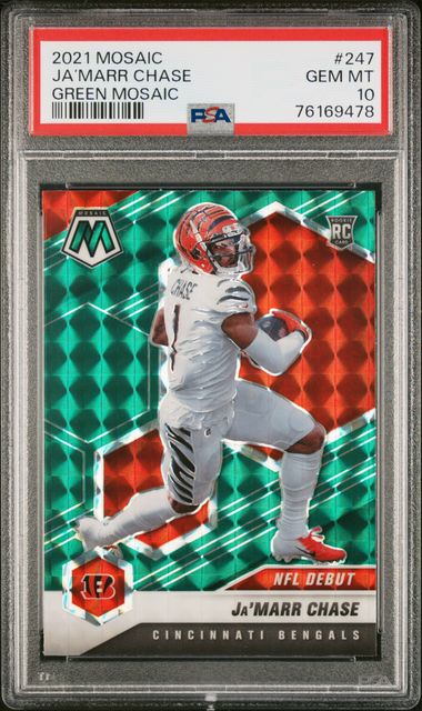 Ja'Marr Chase 2022 Mosaic Orange Reactive Prizm Card Cincinnati Bengals