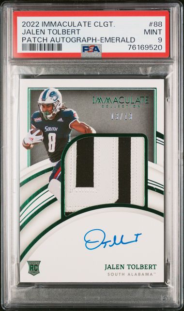 2022 Panini Black JALEN TOLBERT Rookie Patch Auto /25 - Dallas