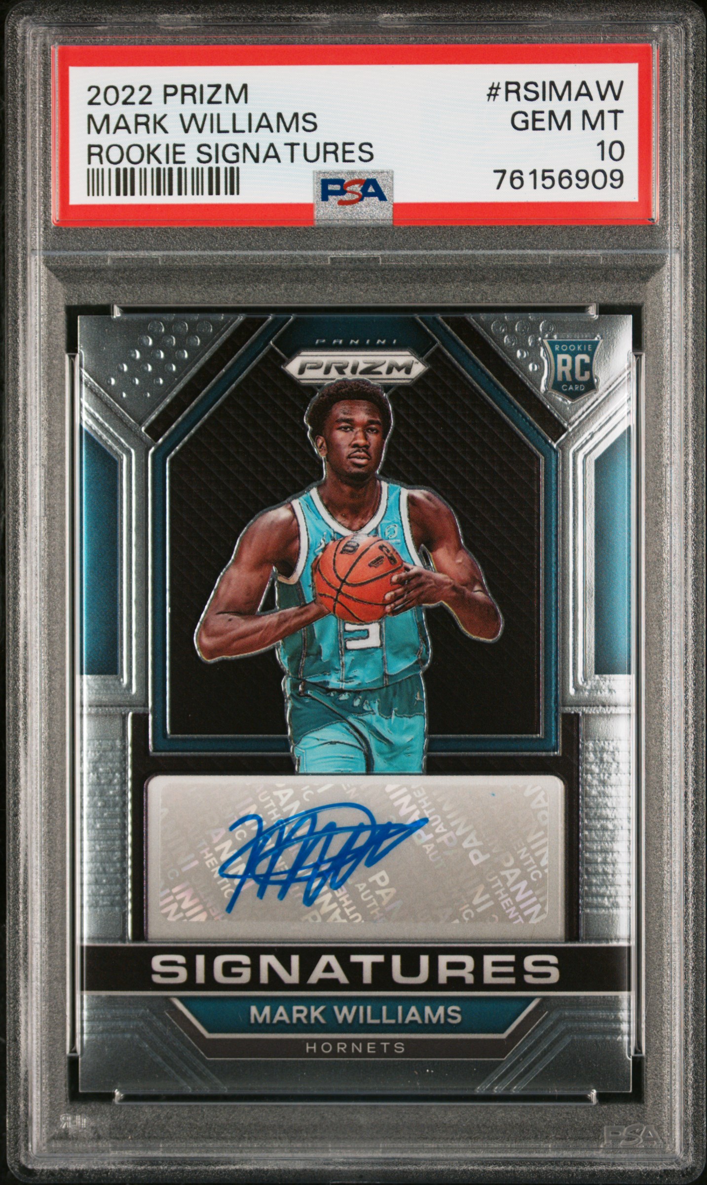 2022 Panini Prizm Rookie Signatures #RSIMAW Mark Williams – PSA GEM MT 10