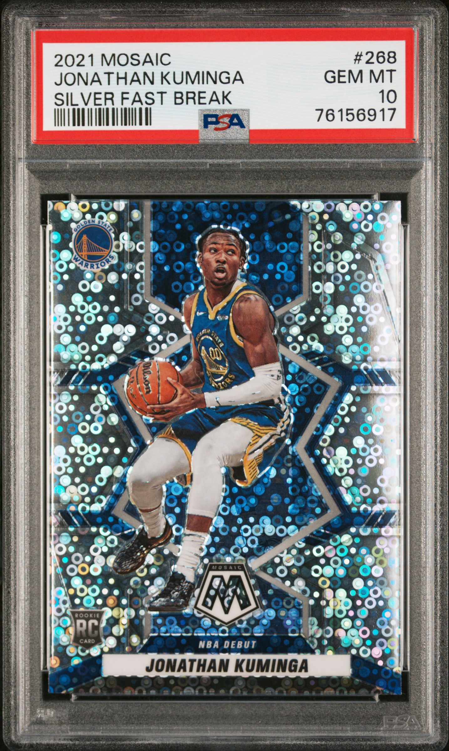 2021 Panini Mosaic Fast Break Prizm #268 Jonathan Kuminga Rookie Card – PSA GEM MT 10