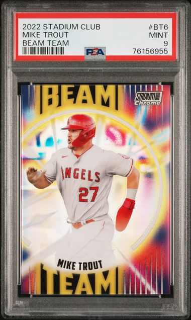 2022 Topps Stadium Club Beam Team #BT6 Mike Trout – PSA MINT 9 on