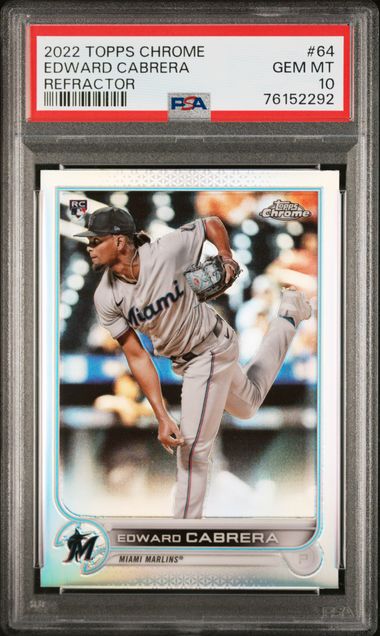 2022 Edward Cabrera Rookie Topps Chrome Miami Marlins # 64