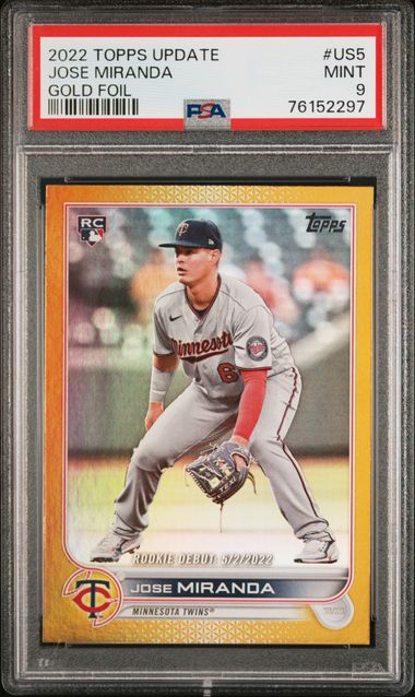 2022 Topps Update Gold Foil #US5 Jose Miranda Rookie Card – PSA