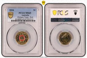 2016 $2 Olympic Team - Red Colorized MS65