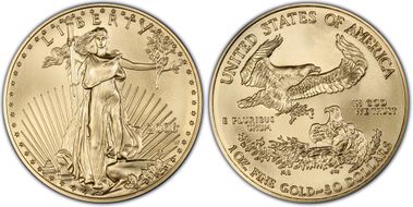 2006-W $50 Burnished Gold Eagle 20th Anniversary First Strike SP70