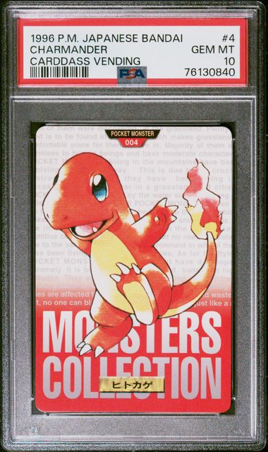 Charmander card PSA 10, cert 76130840