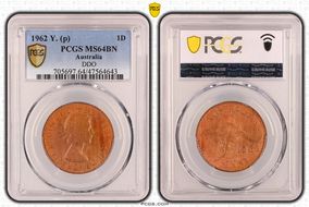 1962 Y. (p) 1D DDO MS64BN