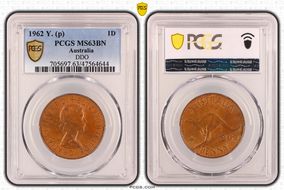 1962 Y. (p) 1D DDO MS63BN