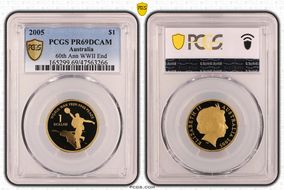 2005 $1 End of WWII - Dancing Man Al-Bronze PR69DCAM