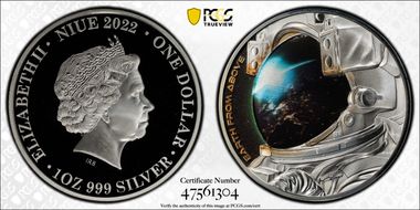 2022 $1 Earth from Above Colorized PR70DCAM