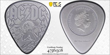 2019 $2 AC/DC - Plug Me In Guitar Pick Antique Finish MS70