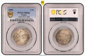 1898 2 Fr Gad-532 F-266 MS66