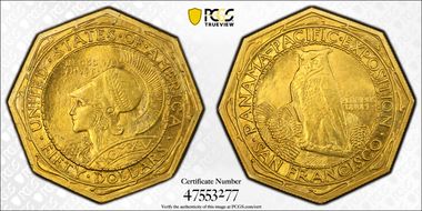 1915-S $50 Panama-Pacific, Octagonal MS63
