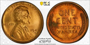 1947-S 1C MS65RD
