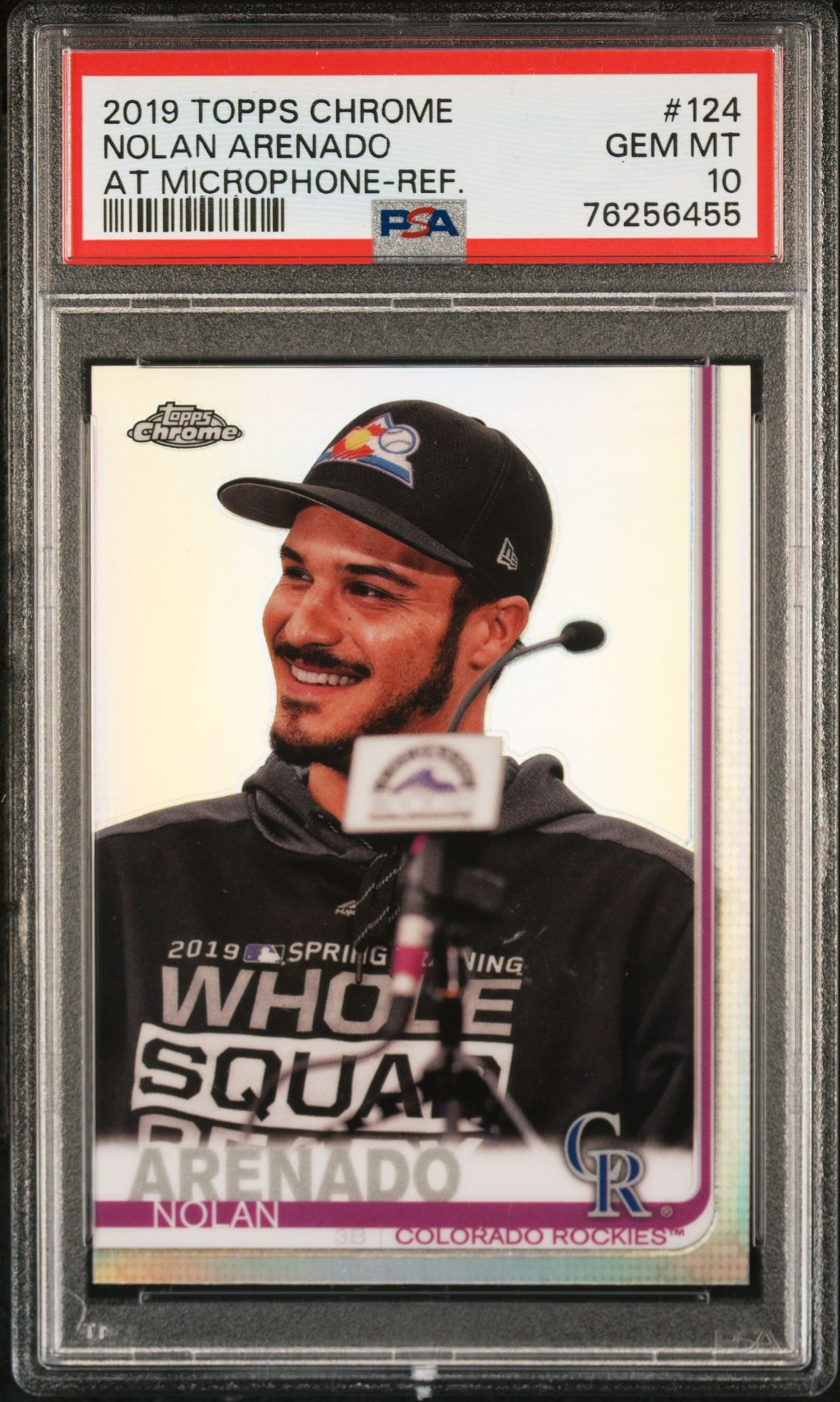 2019 Topps TOPPS CHROME AT MICROPHONE-REF. #124 Nolan Arenado front