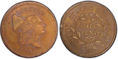 1795 1/2C Lettered Edge AU55BN
