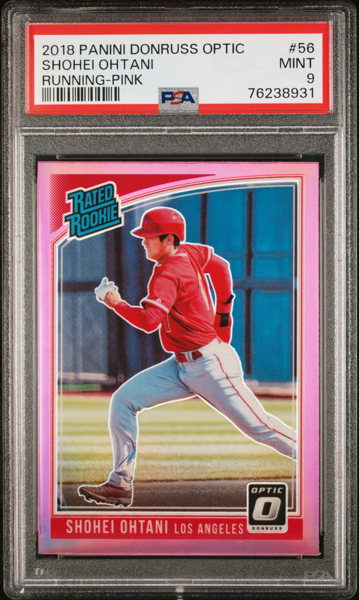 Shohei Ohtani 2018 Optic #56 Rated Rookie - Pink (Running) Price Guide