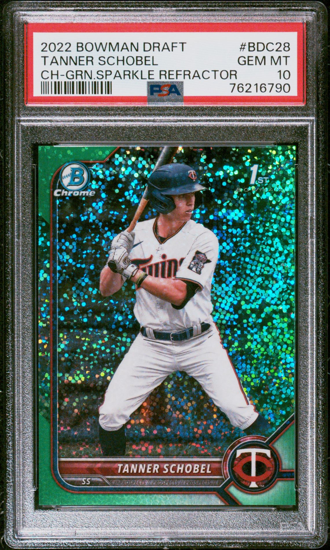 2022 Bowman BOWMAN DRAFT Green #BDC28 Tanner Schobel front