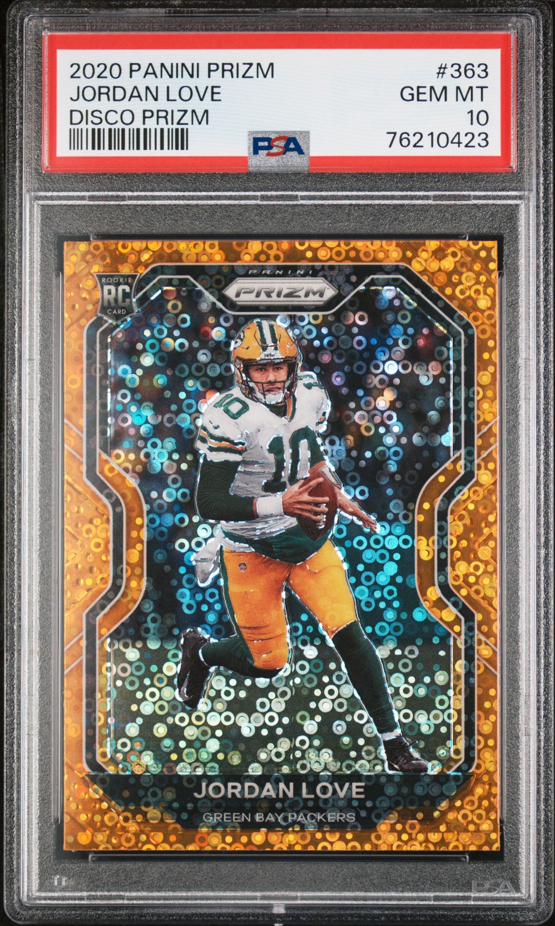 2020 Panini Prizm Jordan Love #363 (Disco Prizm) Gem Mt 10 front