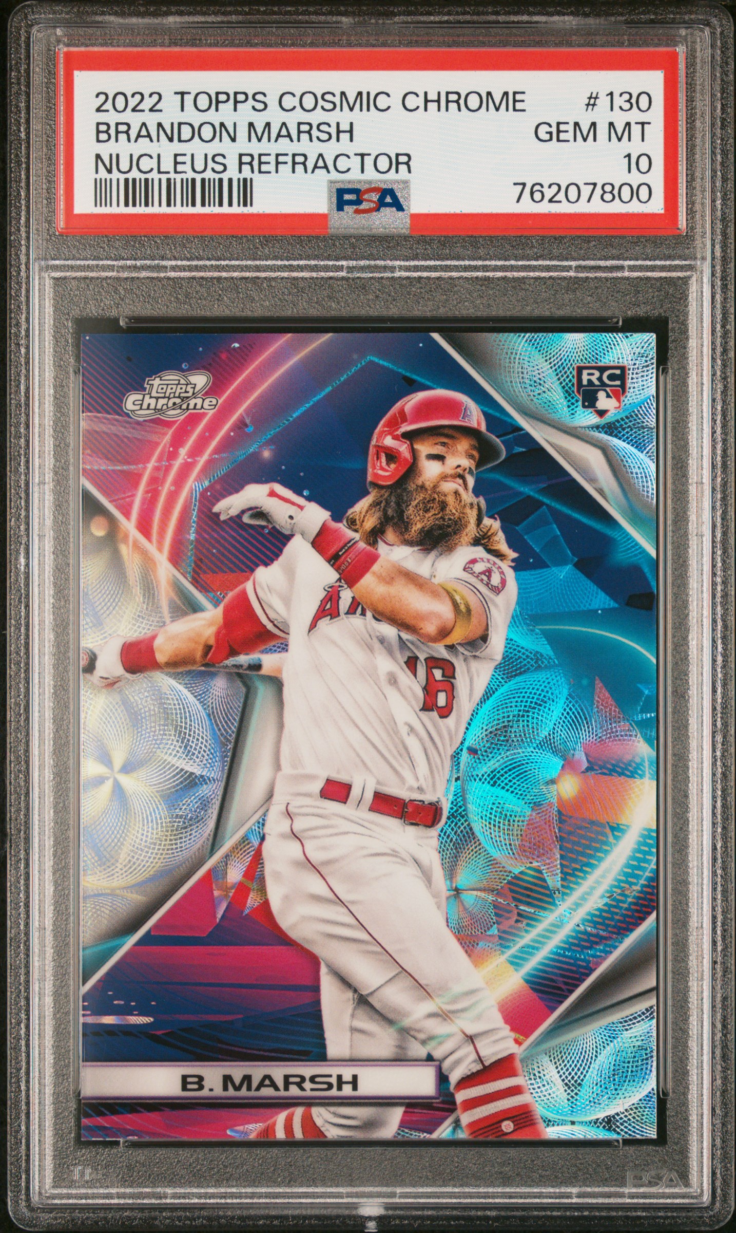 2022 Topps Cosmic Chrome Nucleus Refractor #130 Brandon Marsh Rookie Card – PSA GEM MT 10