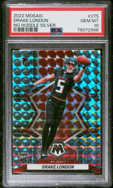 Drake London 2022 Prizm Red White Blue #308 Rookie RC Graded Gem