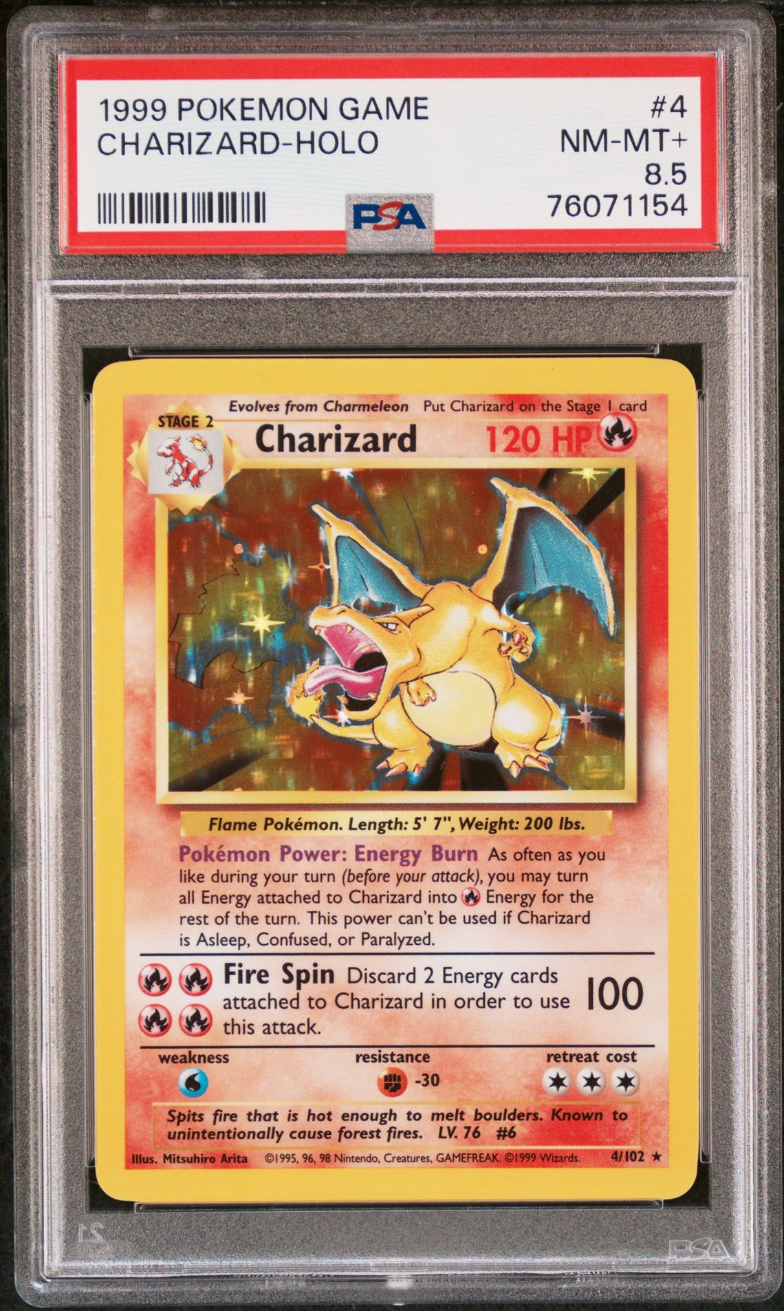 1999 Pokemon Holo #4 Charizard-Holo front