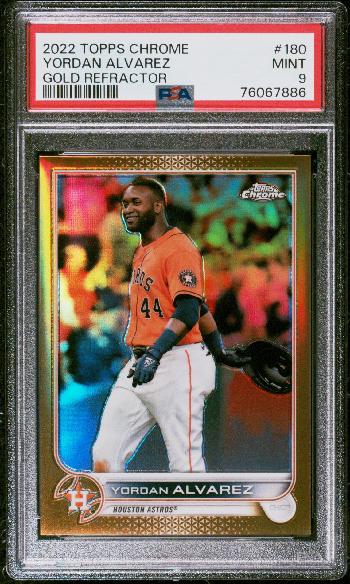 2022 Topps TOPPS CHROME Gold Refractor #180 Yordan Alvarez front