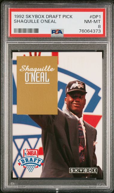 1992-93 Skybox Draft Picks #DP1 Shaquille O'Neal Rookie Card – PSA NM-MT 8  on Goldin Auctions