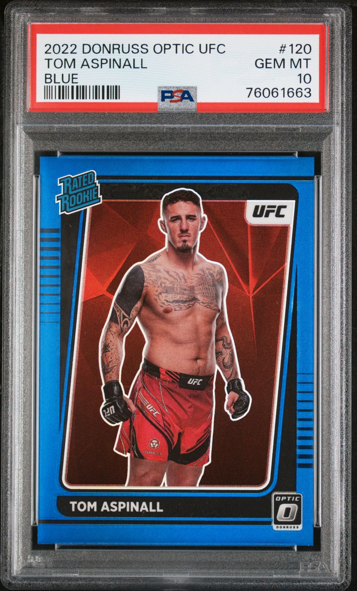 2022 Panini Donruss Optic Ufc Tom Aspinall #120 (Blue) Gem Mt 10 front