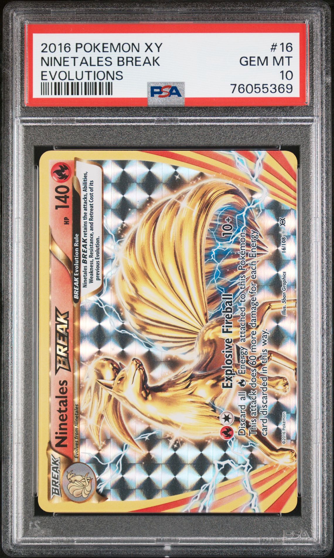 2016 Pokemon POKEMON XY EVOLUTIONS #16 Ninetales Break front