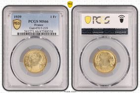 1939 1 Fr Gad-470 F-219 MS66