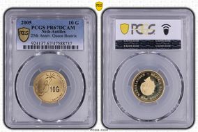 2005 10 G 25th Anniv. Queen Beatrix PR67DCAM