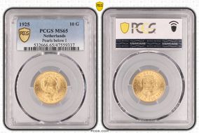 1925 10 G Pearls below I KM-162  Au MS65