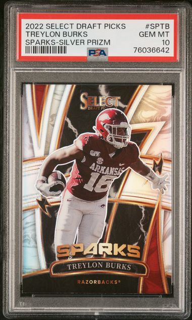 2022 Panini Select Draft Picks Sparks Silver Prizm Sptb Treylon Burks – PSA  GEM MT 10 on Goldin Auctions