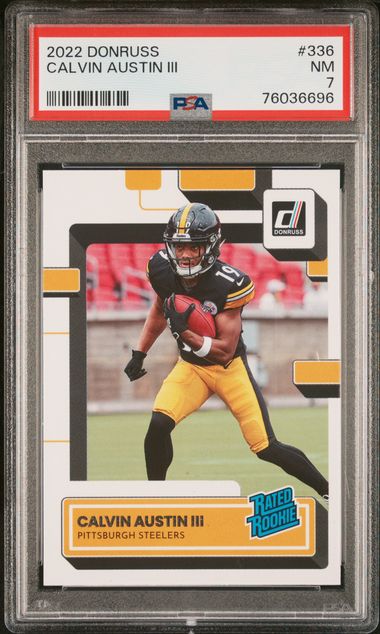 2022 Panini Donruss 336 Calvin Austin III – PSA NM 7 on Goldin Auctions