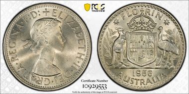 1956(m) Florin KM-60  Ag MS66