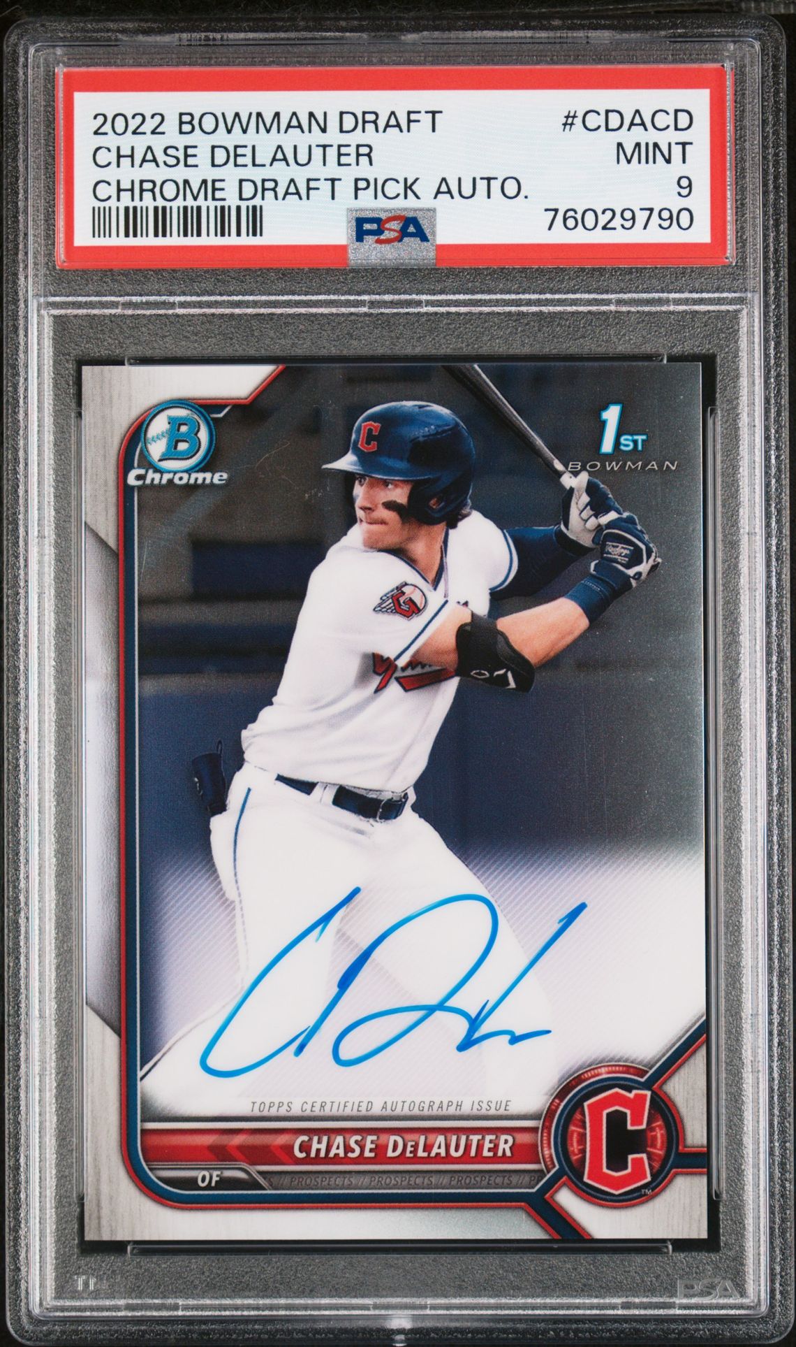 2022 Bowman BOWMAN DRAFT CHROME DRAFT PICK AUTOGRAPHS CHROME DRAFT PICK AUTO. #CDACD Chase Delauter front