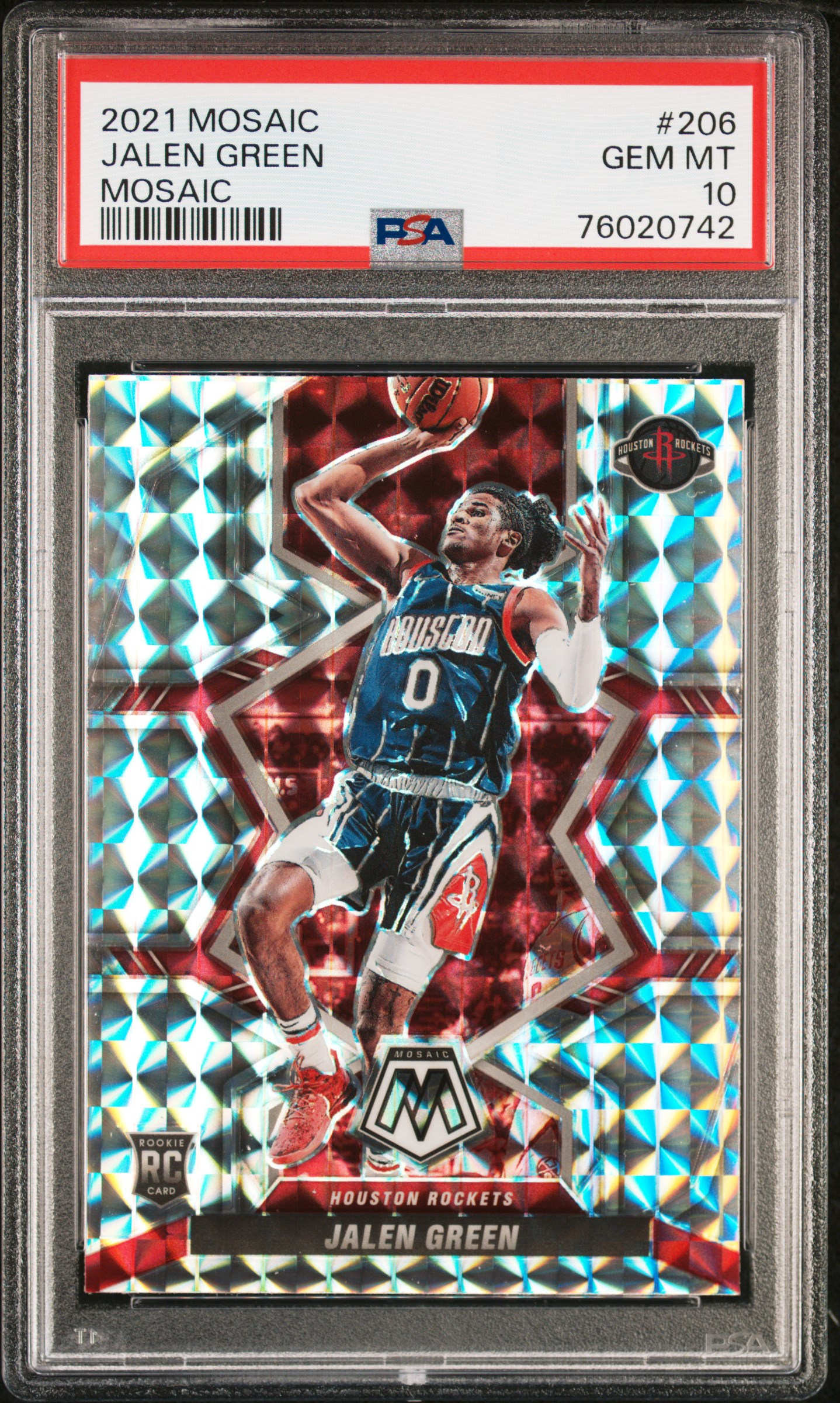 2021 Panini Mosaic Jalen Green #206 (Mosaic) Gem Mt 10 front