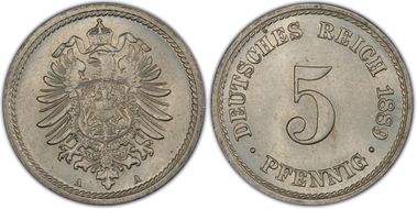 1889-A 5 Pfg J-3 MS66